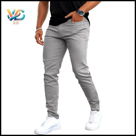 Skinny Stretch Jeans Premium High Rise Expandable Waist Modern Fitted